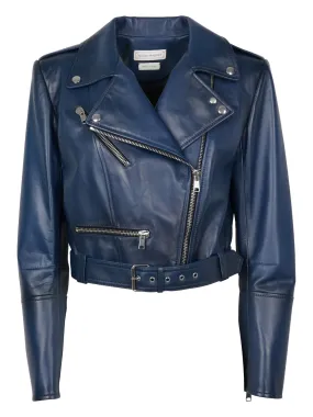 Alexander McQueen Zip Detailed Biker Jacket