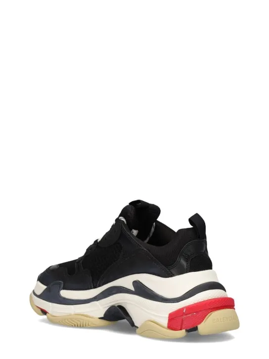 Balenciaga   60mm Triple S leather & mesh sneakers 