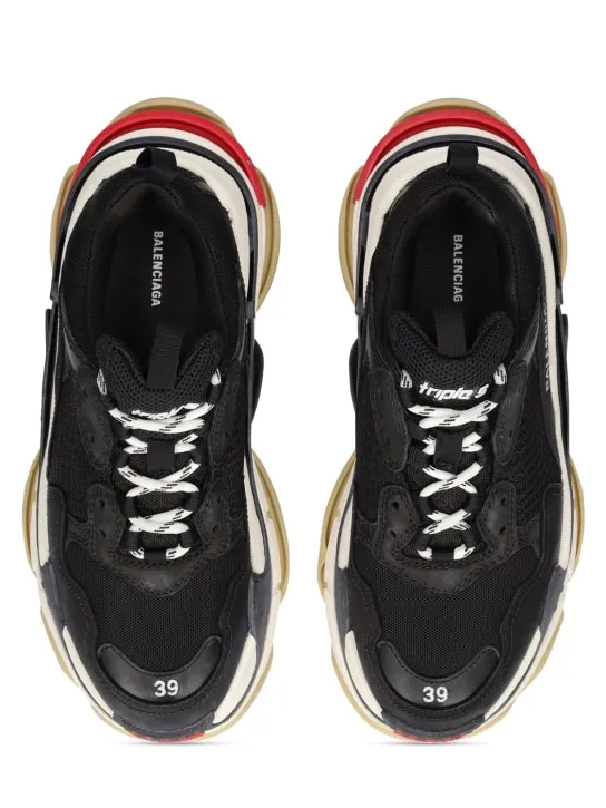 Balenciaga   60mm Triple S leather & mesh sneakers 