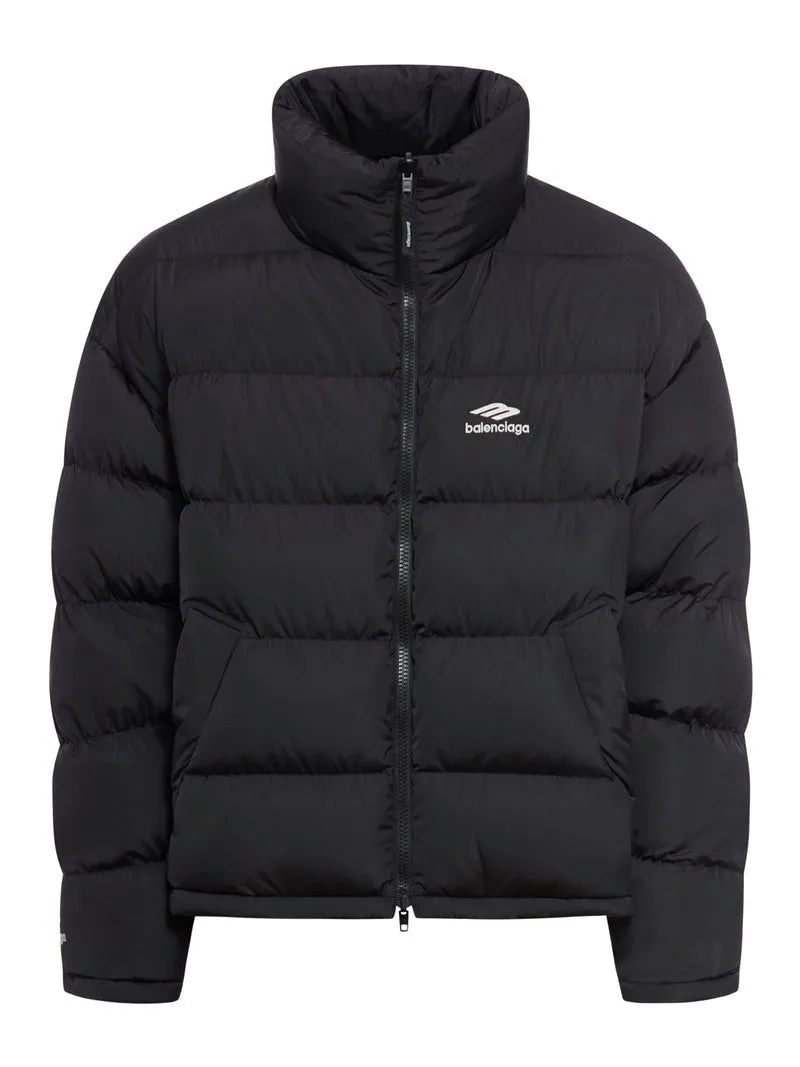 BALENCIAGA Men's Black Lightweight Puffer Jacket for SS24