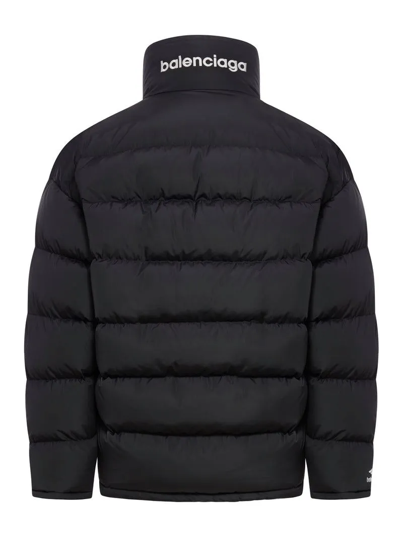 BALENCIAGA Men's Black Lightweight Puffer Jacket for SS24