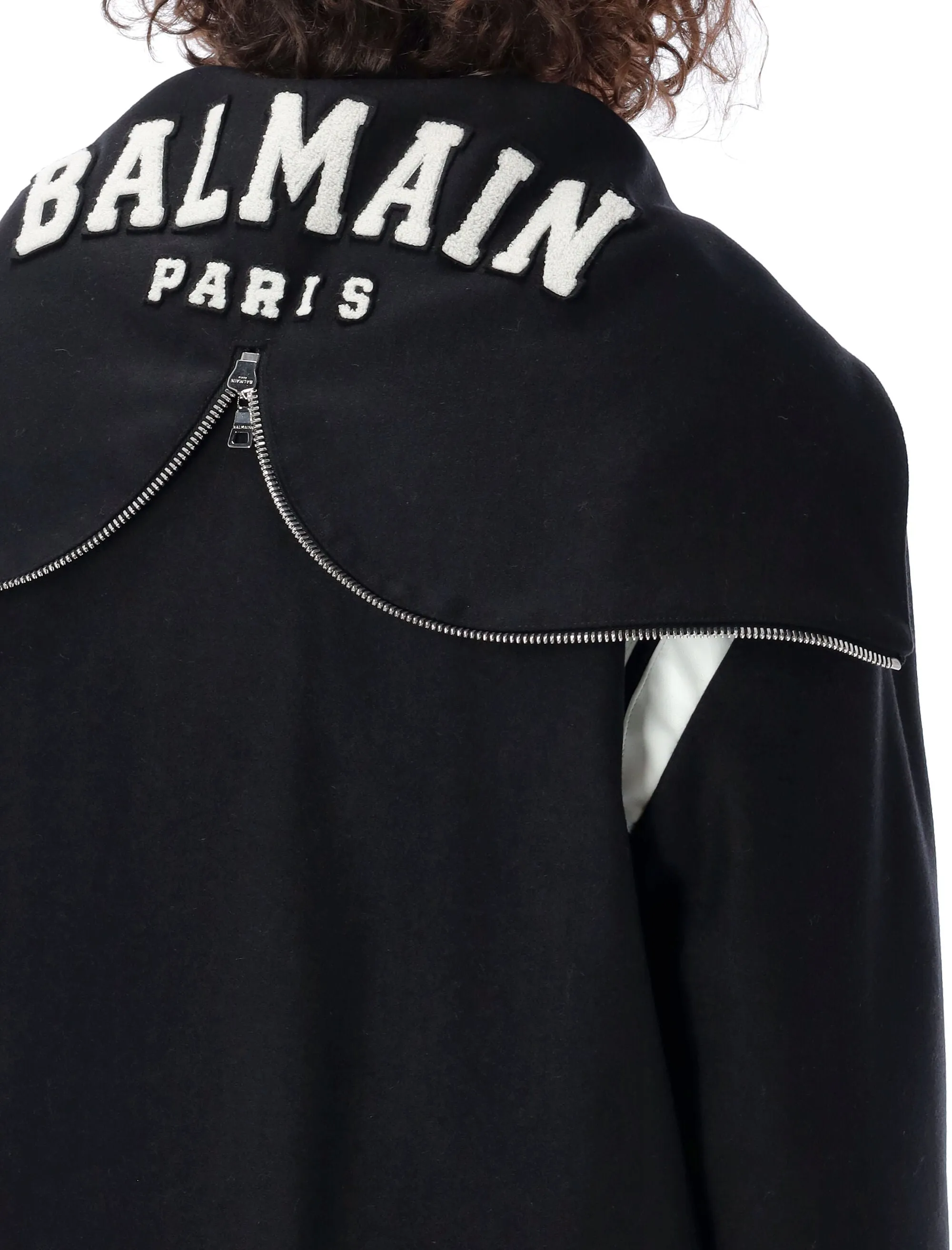 Balmain Long-Sleeved Hooded Teddy Jacket