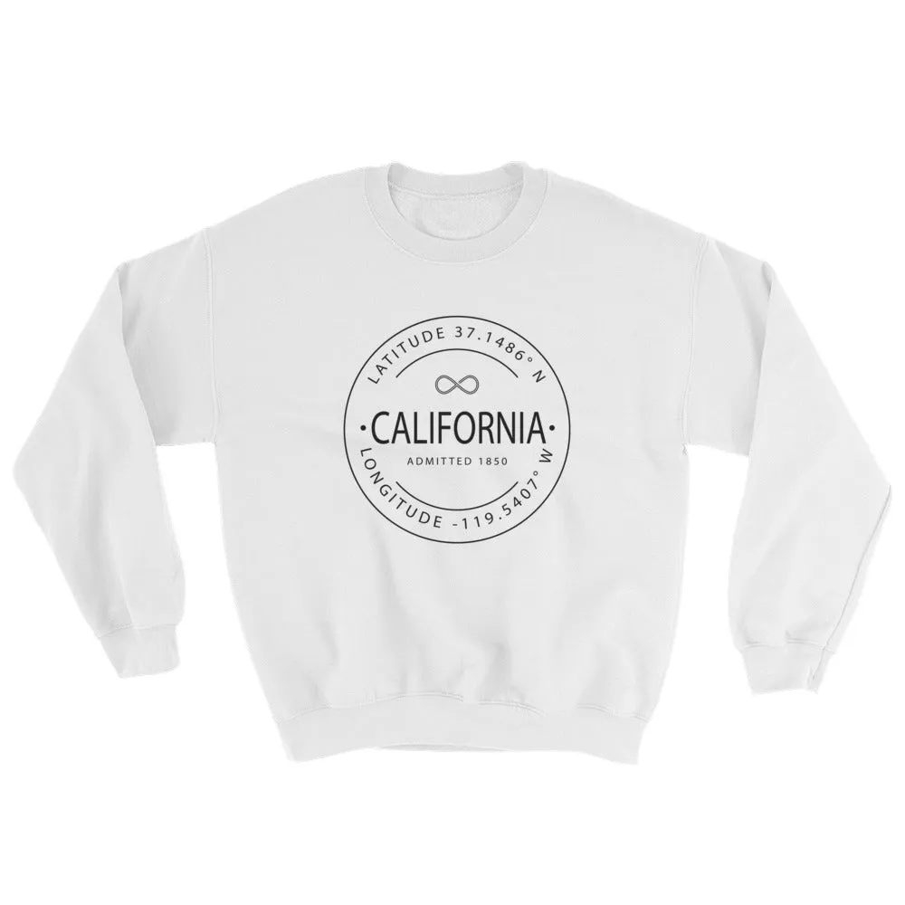 California - Crewneck Sweatshirt - Latitude & Longitude