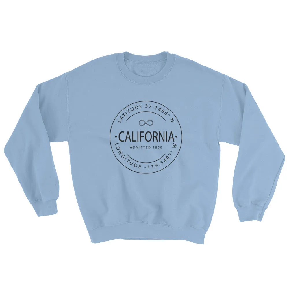 California - Crewneck Sweatshirt - Latitude & Longitude