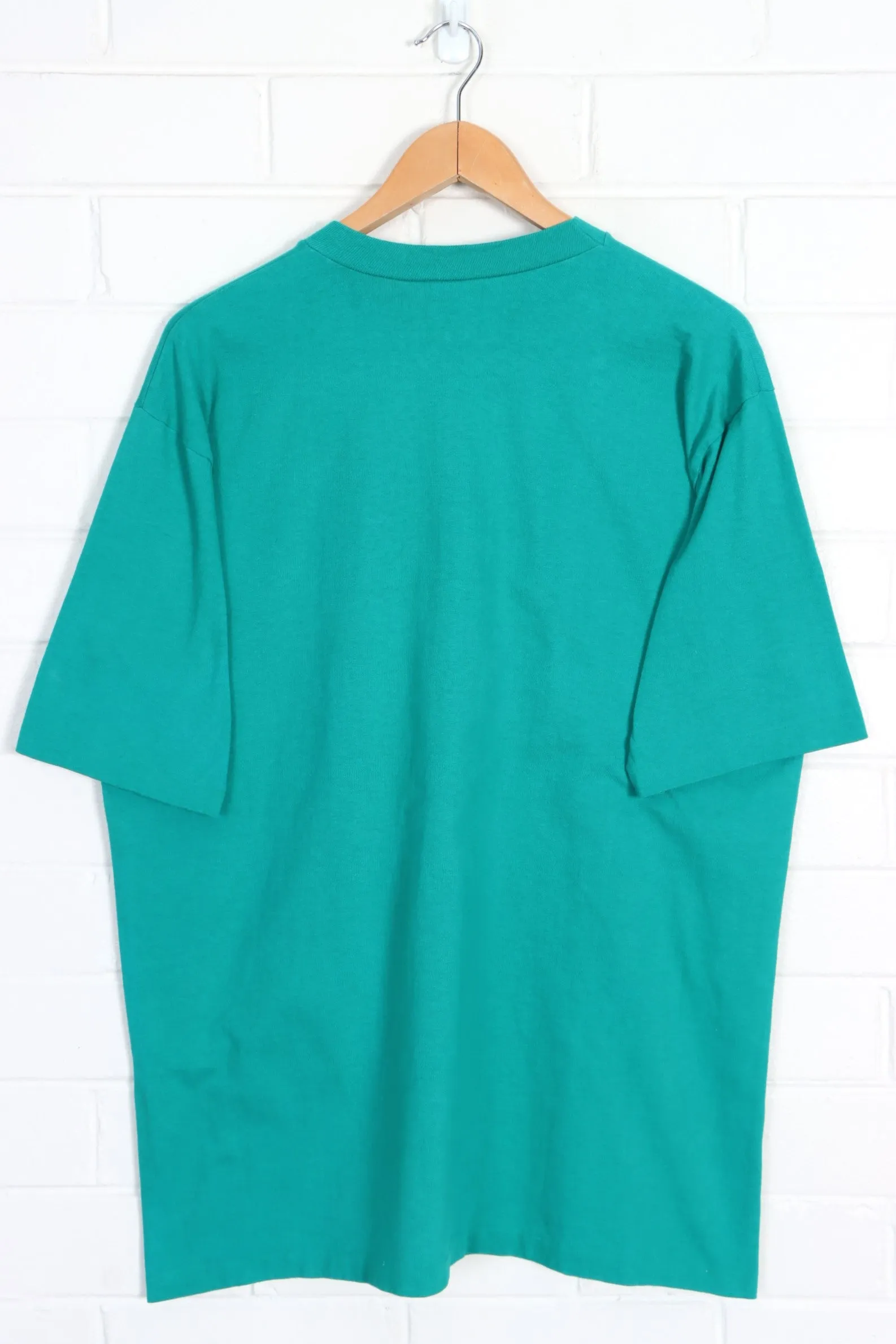 Canada Tree & Mountains Single Stitch Green T-Shirt (L)