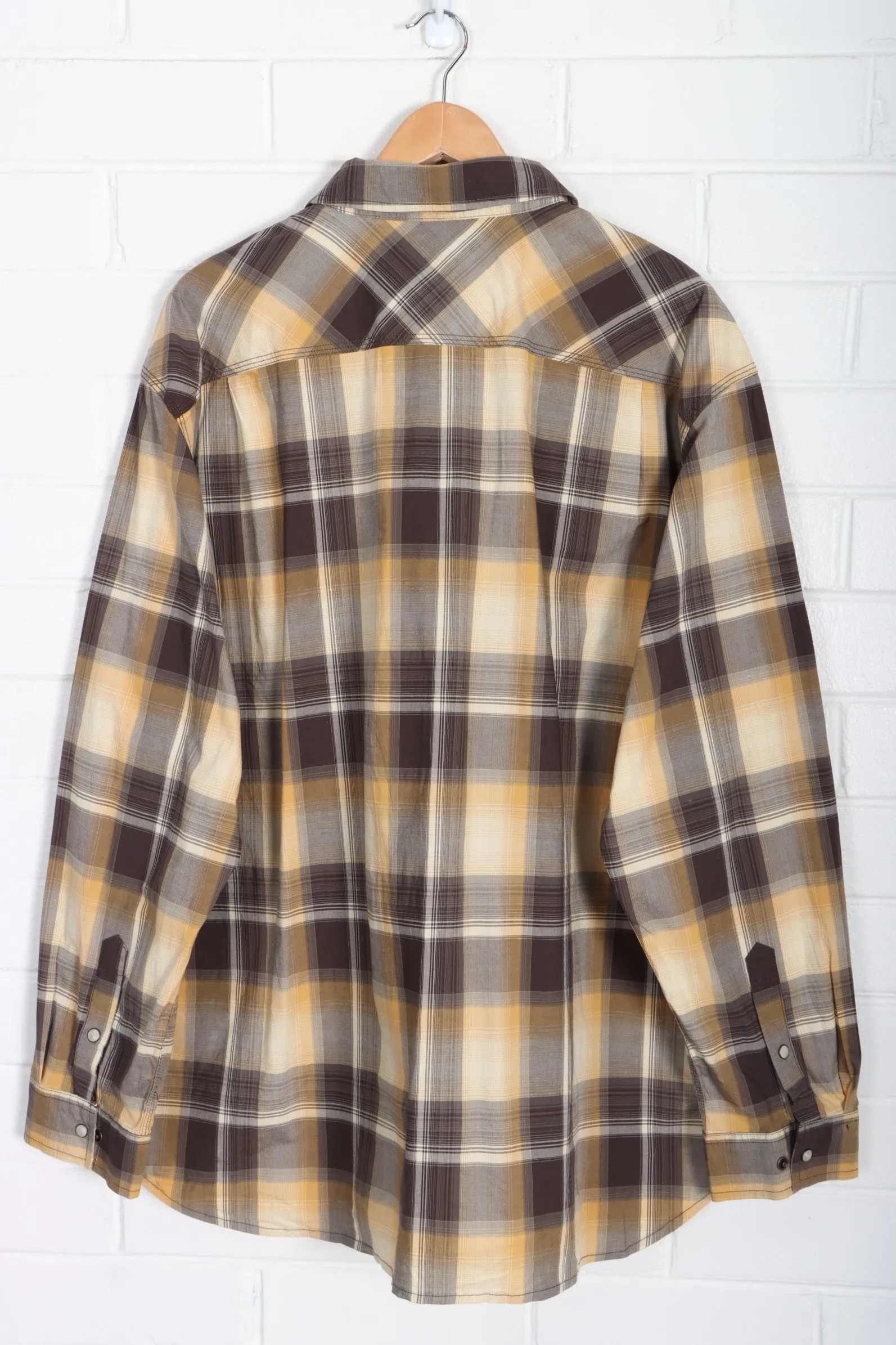 CARHARTT Brown & Gold Relaxed Fit Tartan Long Sleeve Shirt (XXXL)