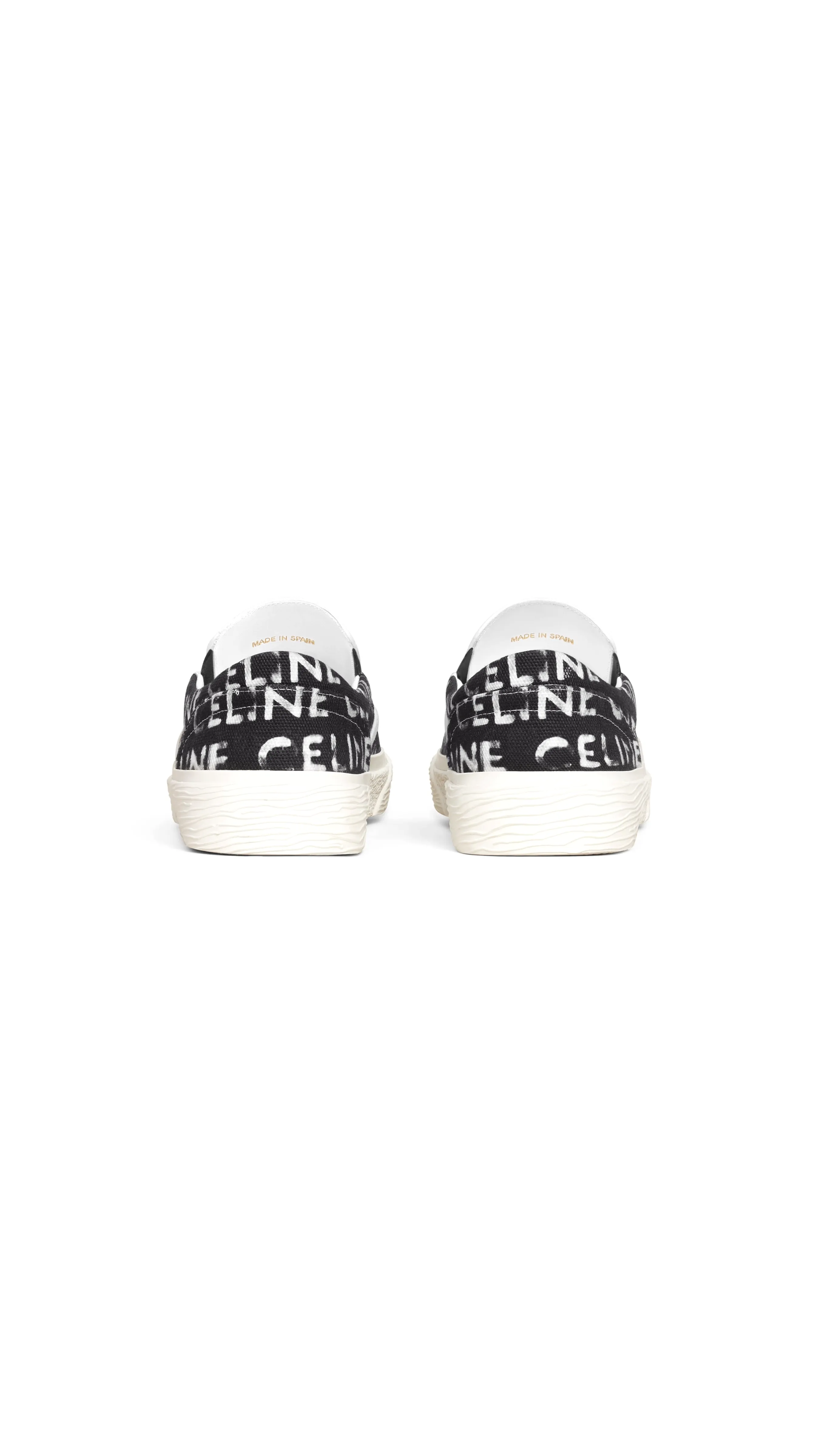 Celine Elliot Slip-on In Celine Printed Canvas - Black/Optic White