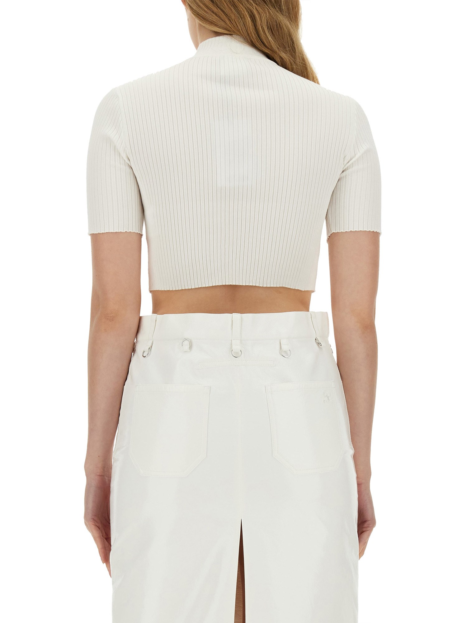 COURREGES    CROPPED KNIT TOP