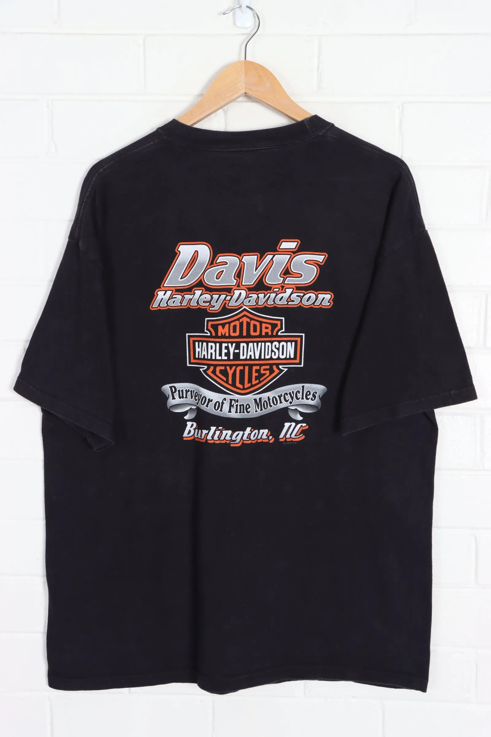 Davis HARLEY DAVIDSON Purveyor of Fine Motorcycles Front Back Tee (XL)