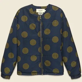 Dotted Puffer Jacket - Navy