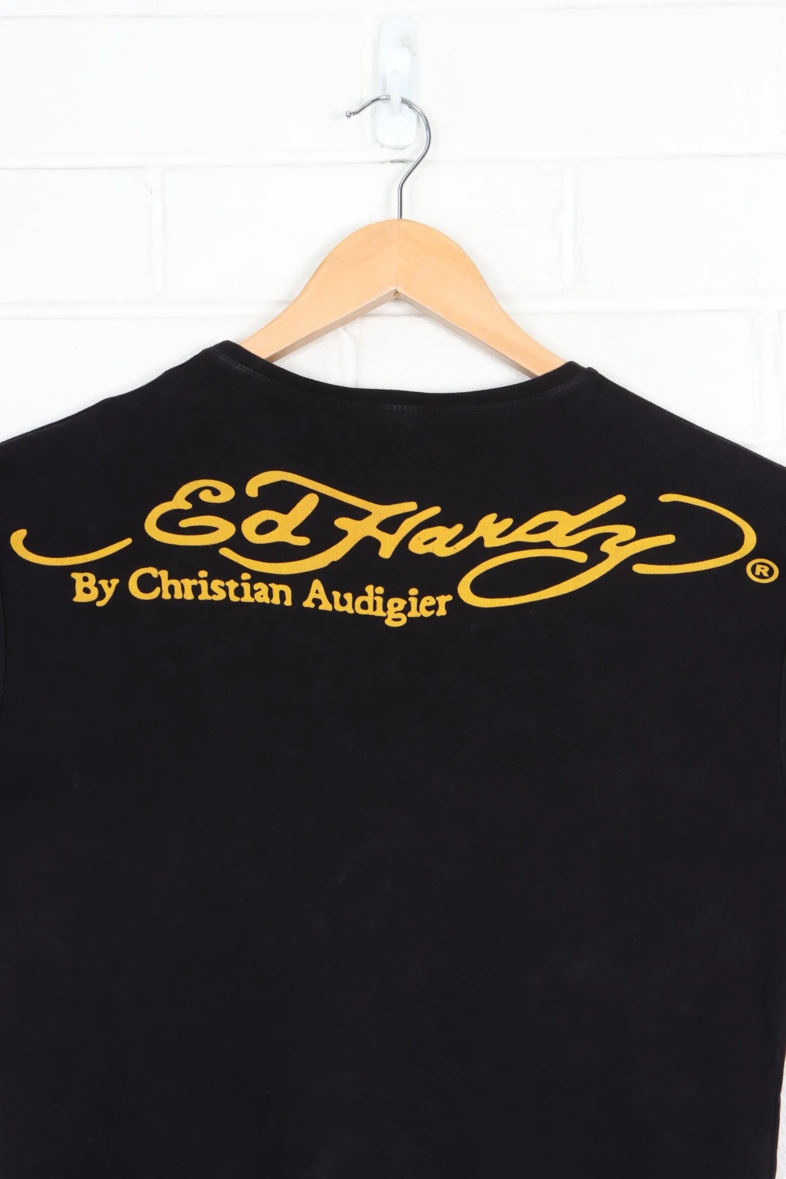 ED HARDY Christian Audigier Embellished Tiger T-Shirt USA Made (S)