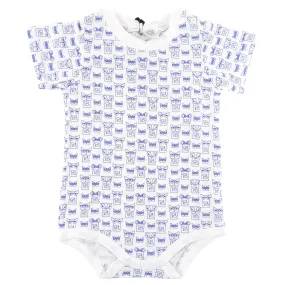 Fendi Baby Infant Monster Blue and White Diaper Shirt - 24m