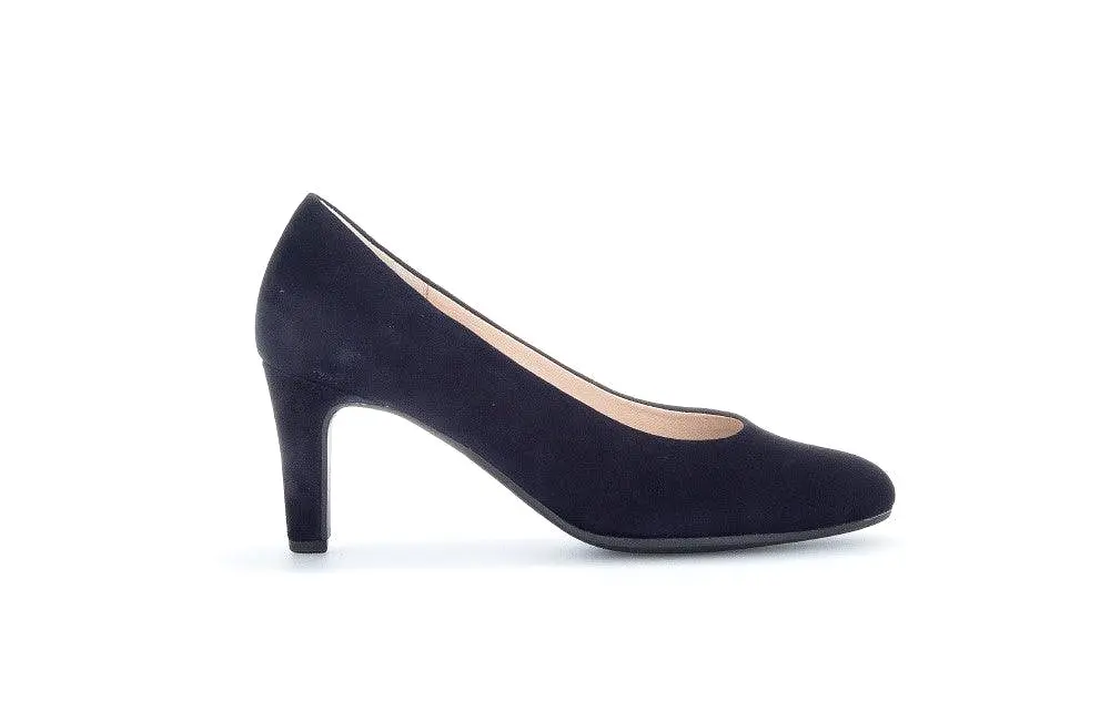 Gabor Navy Suede Court Shoe EDINA