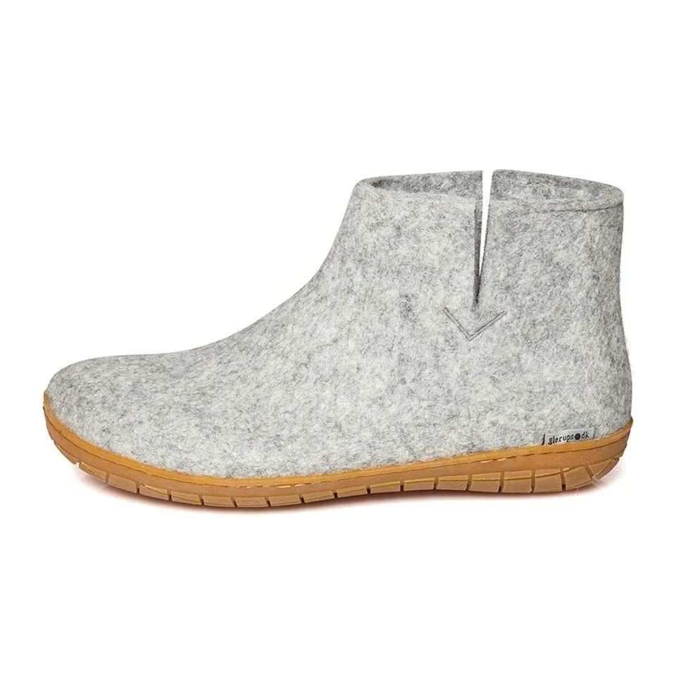 Glerups Slipper - Ankle Boot Cut (Natural Rubber Sole)