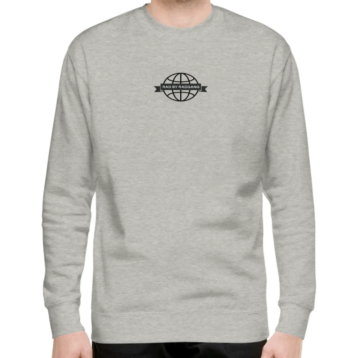 GLOBAL SKATEBOARDER PRINT LOGO FLEECE PULLOVER - HEATHER GREY