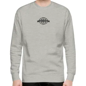 GLOBAL SKATEBOARDER PRINT LOGO FLEECE PULLOVER - HEATHER GREY