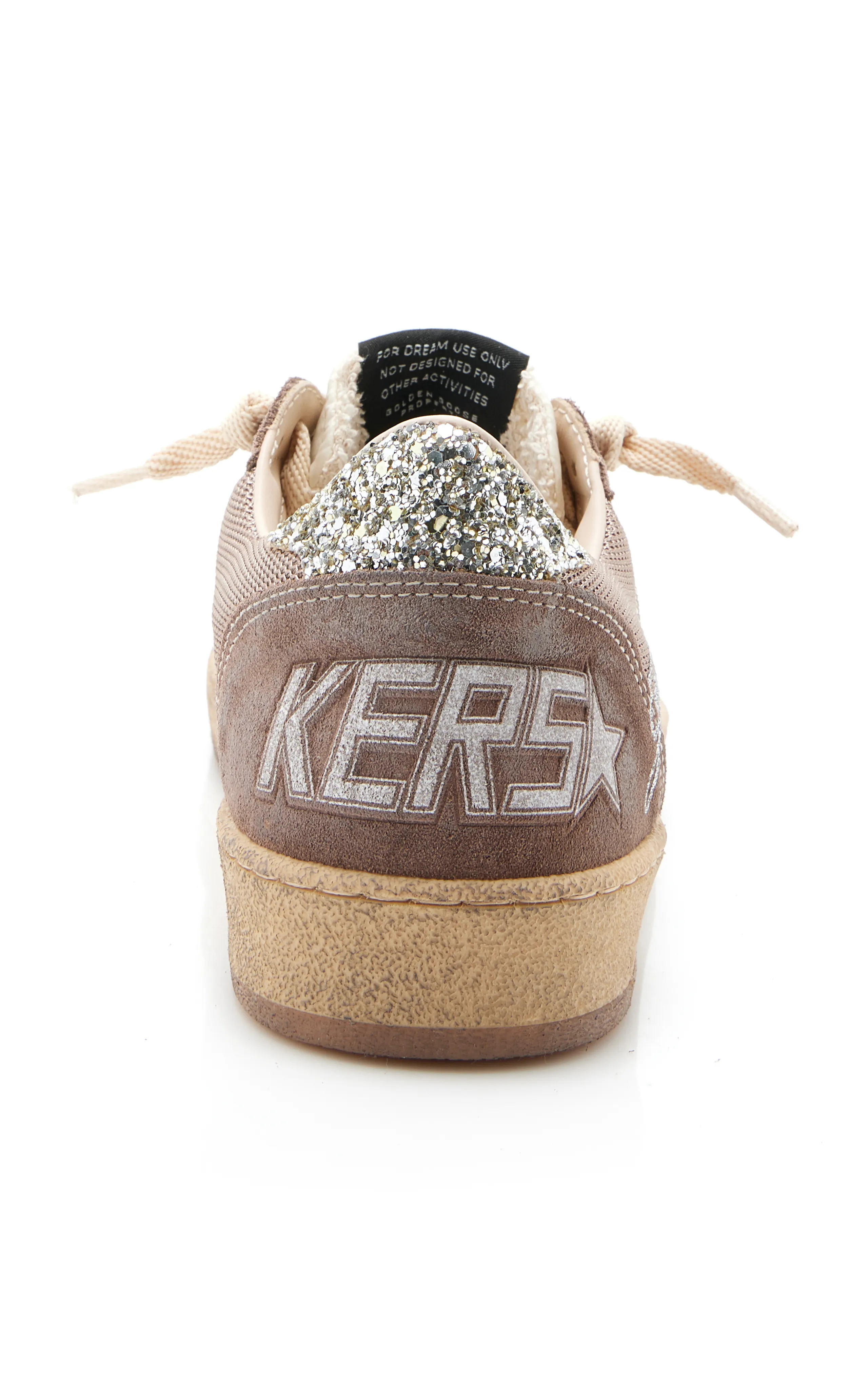 Golden Goose Ball Star Glittered Leather-Trimmed Mesh Sneakers