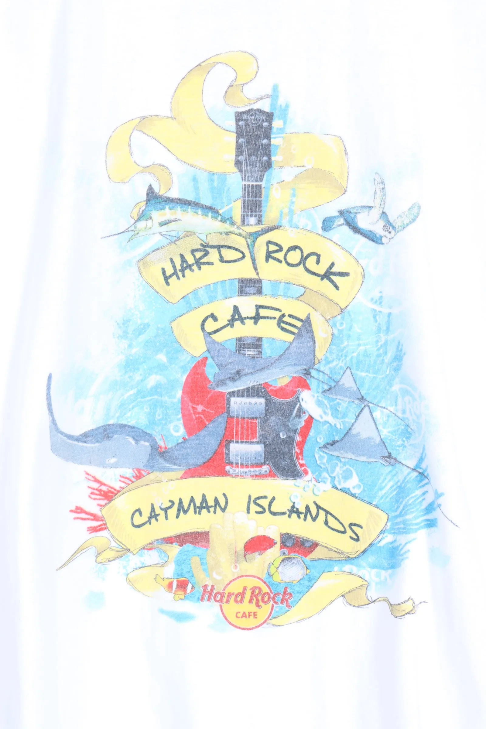 HARD ROCK CAFE Cayman Islands Sea Creatures Electric Guitar Print (XXL)