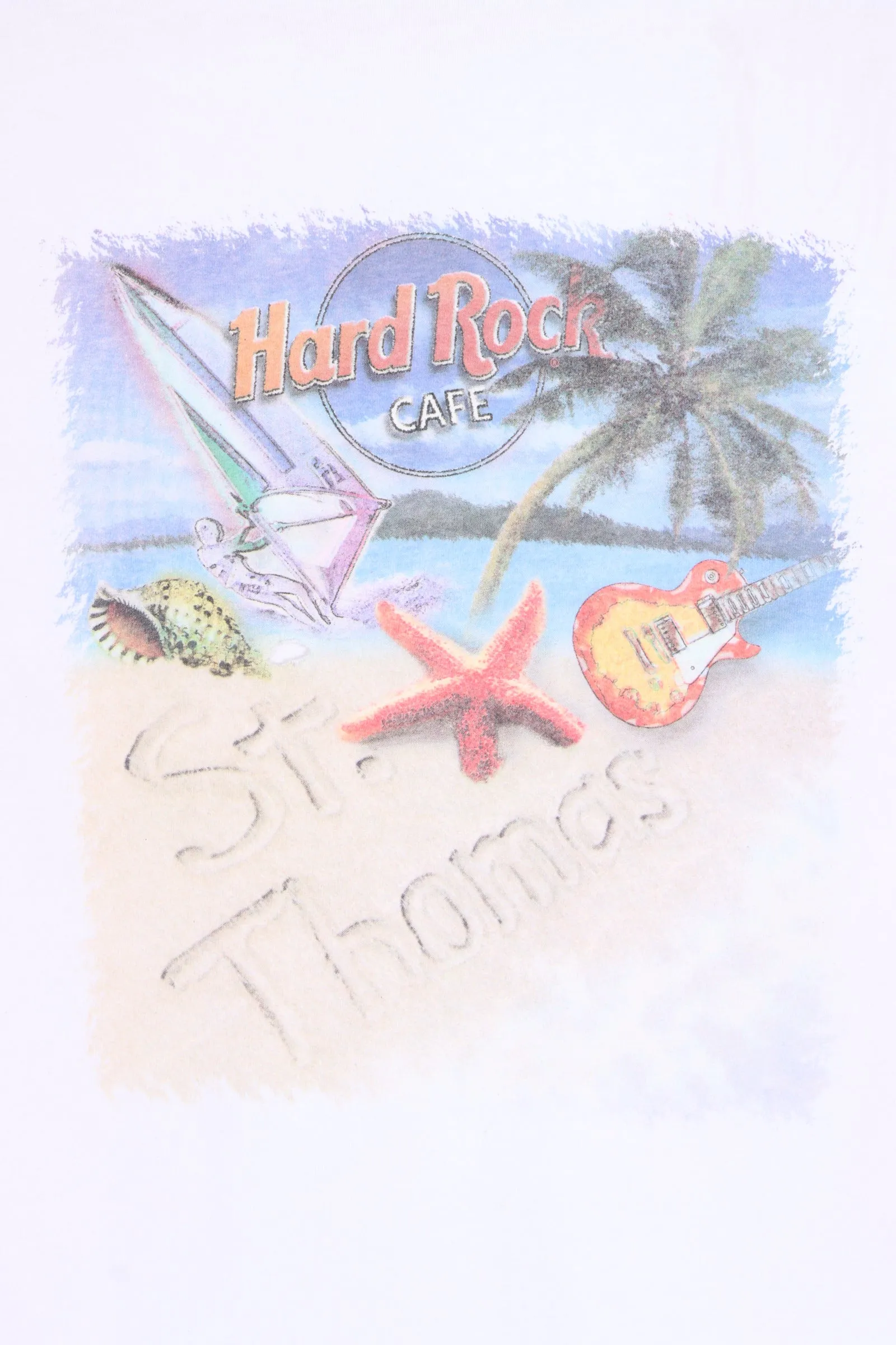 HARD ROCK CAFE St Thomas Front Back Beach Tall T-Shirt (L)