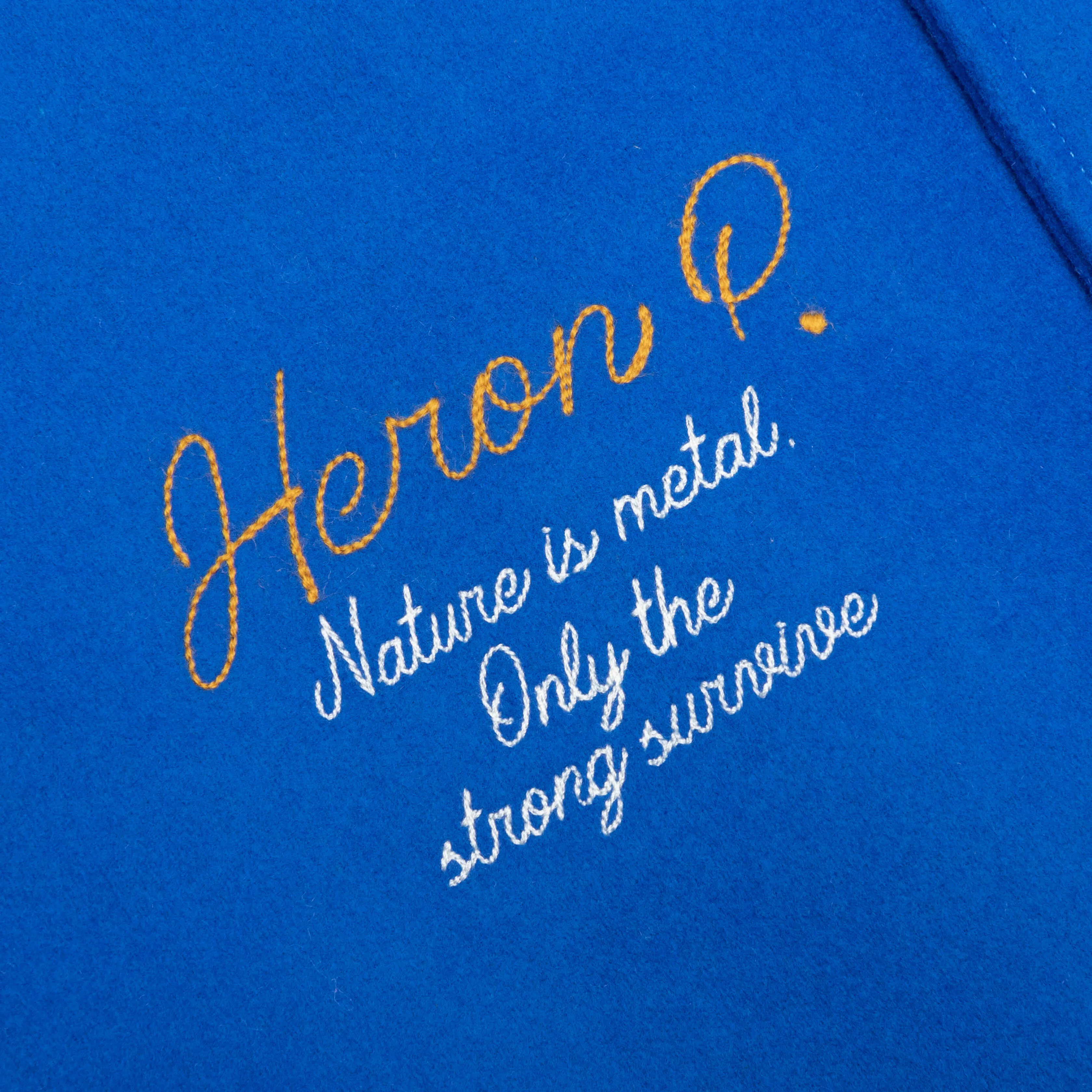 Heron Patches Varsity Jacket - Blue/Yellow