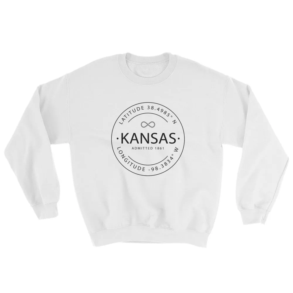 Kansas - Crewneck Sweatshirt - Latitude & Longitude