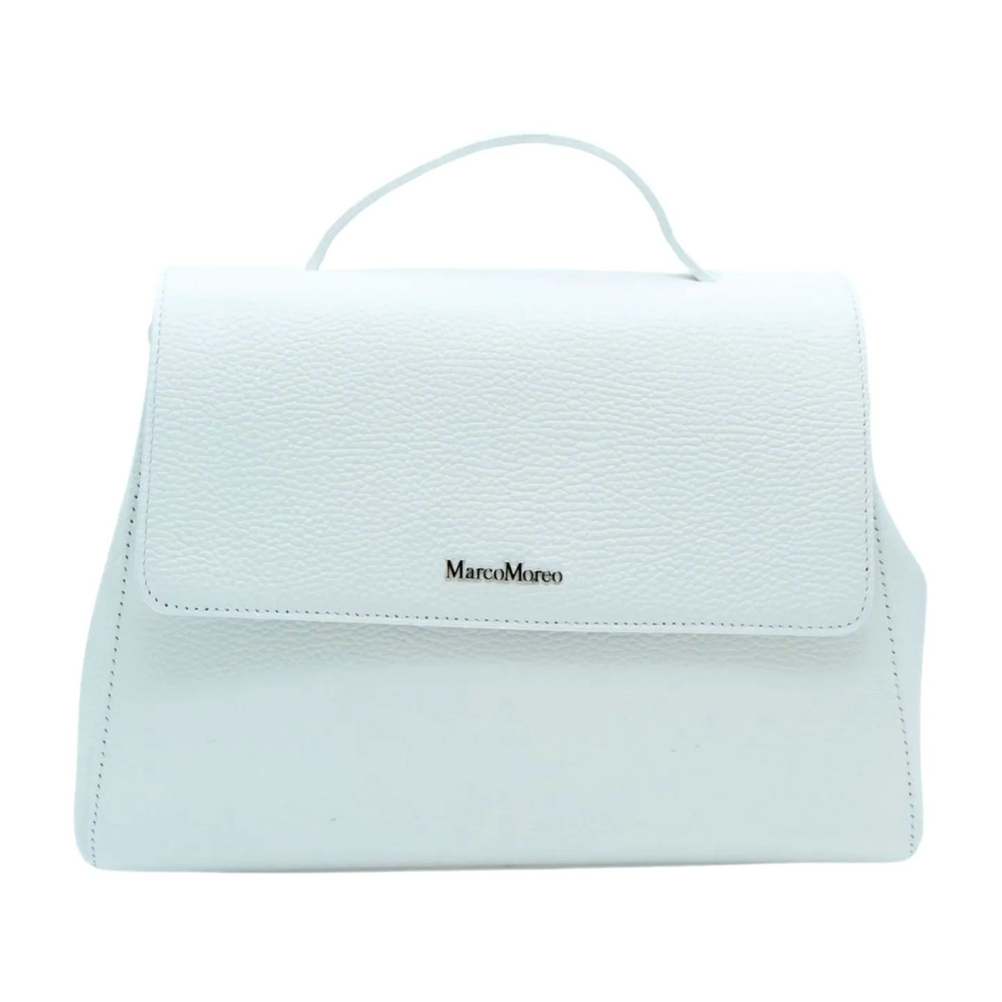 MARCO MOREO White Leather Tote Handbag 1073