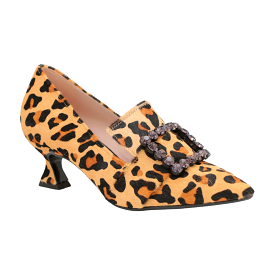 Marian Leopard  Point Toe Buckle  Shoe