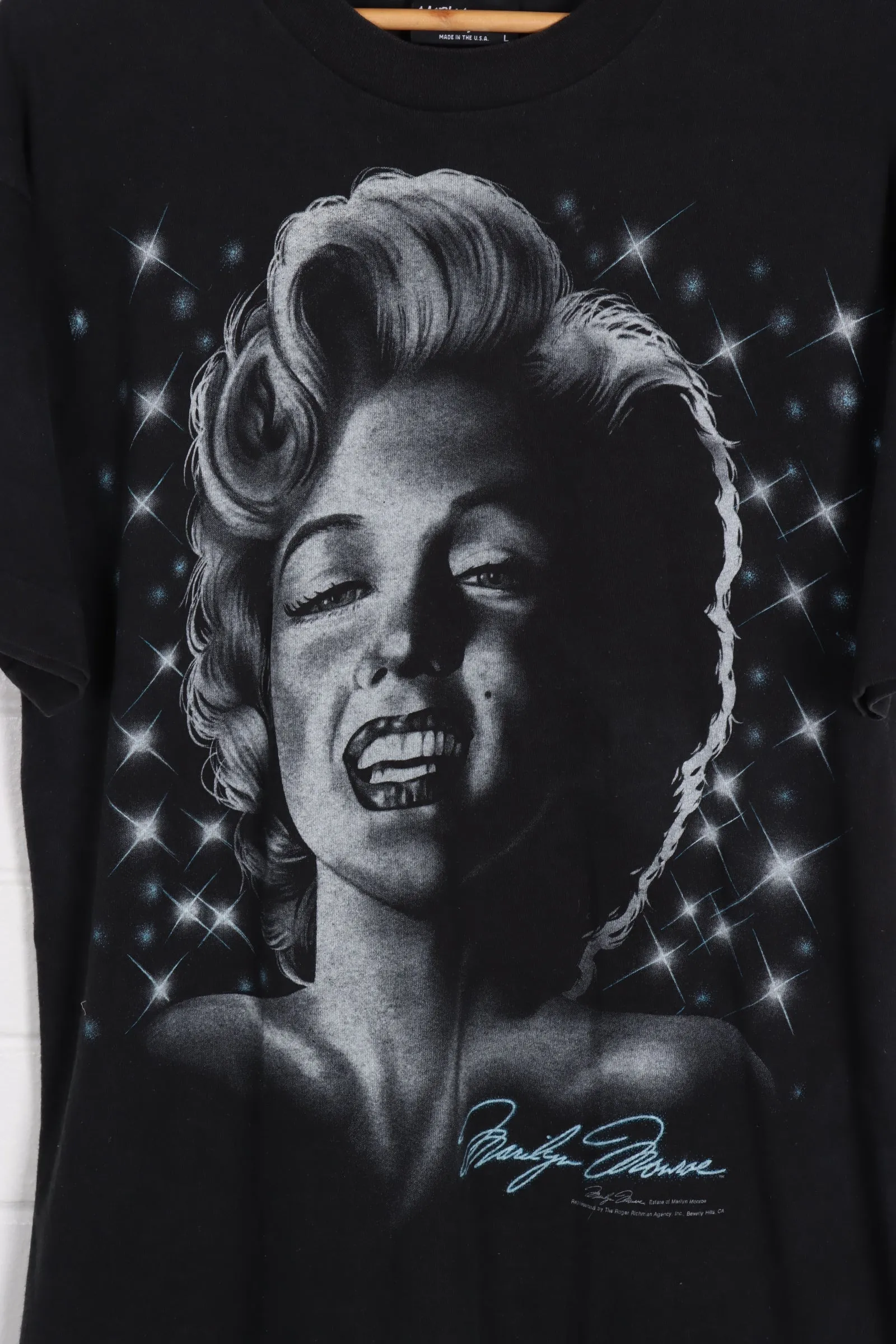 Marilyn Monroe Big Print Marlin Tease USA Made Single Stitch Tee (M-L)