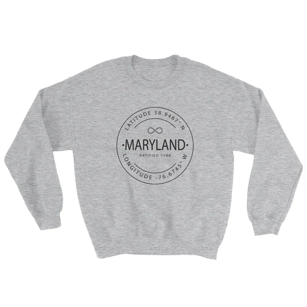 Maryland - Crewneck Sweatshirt - Latitude & Longitude