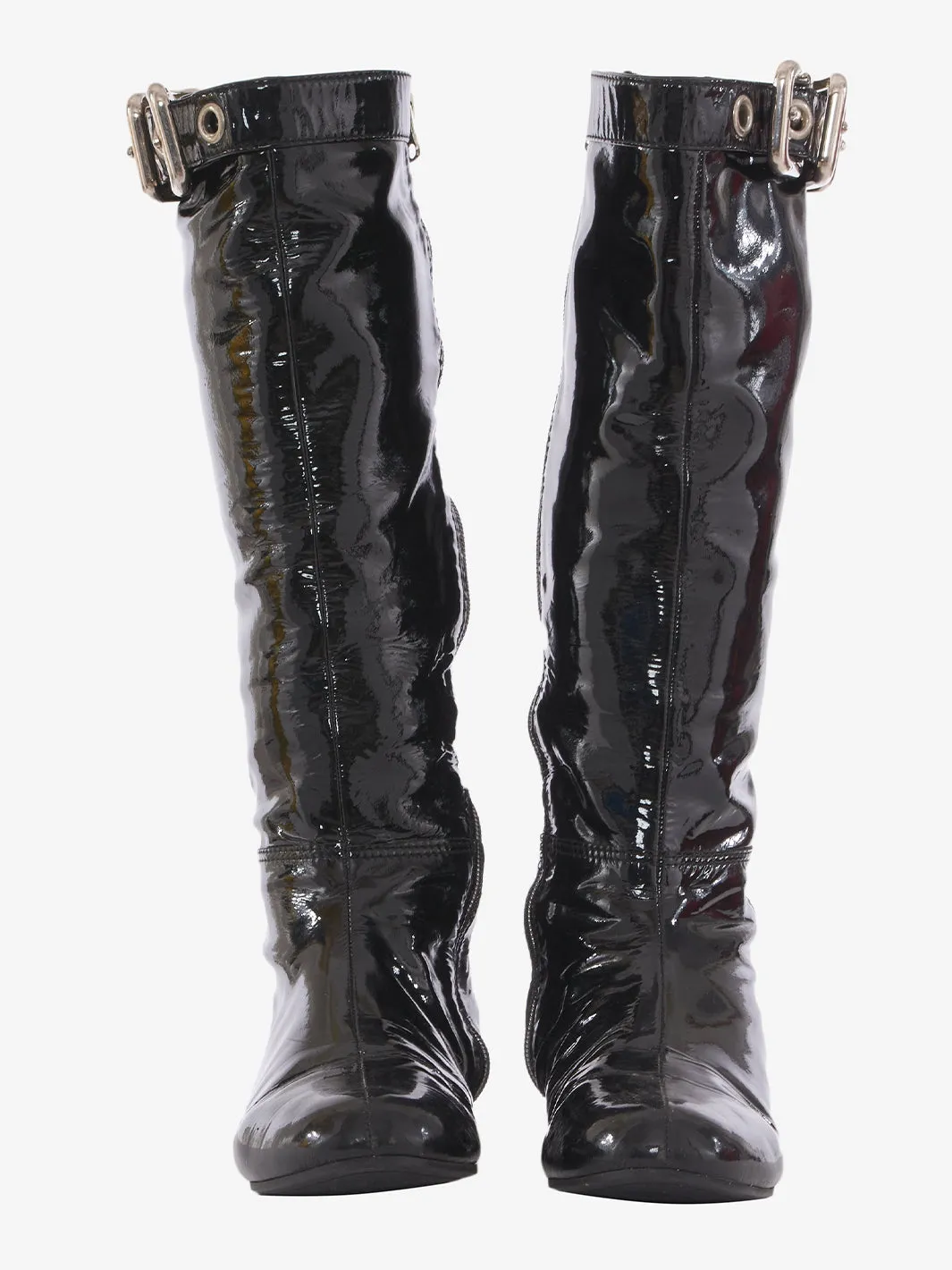 Miu Miu boot in black patent leather, 2000s