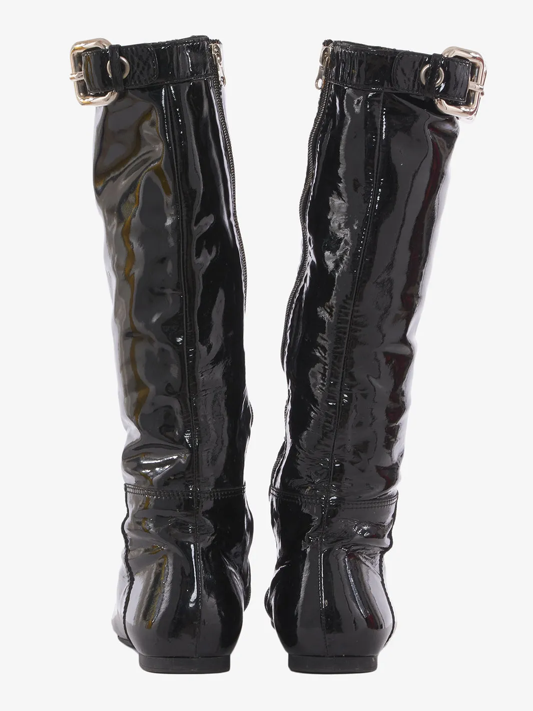 Miu Miu boot in black patent leather, 2000s