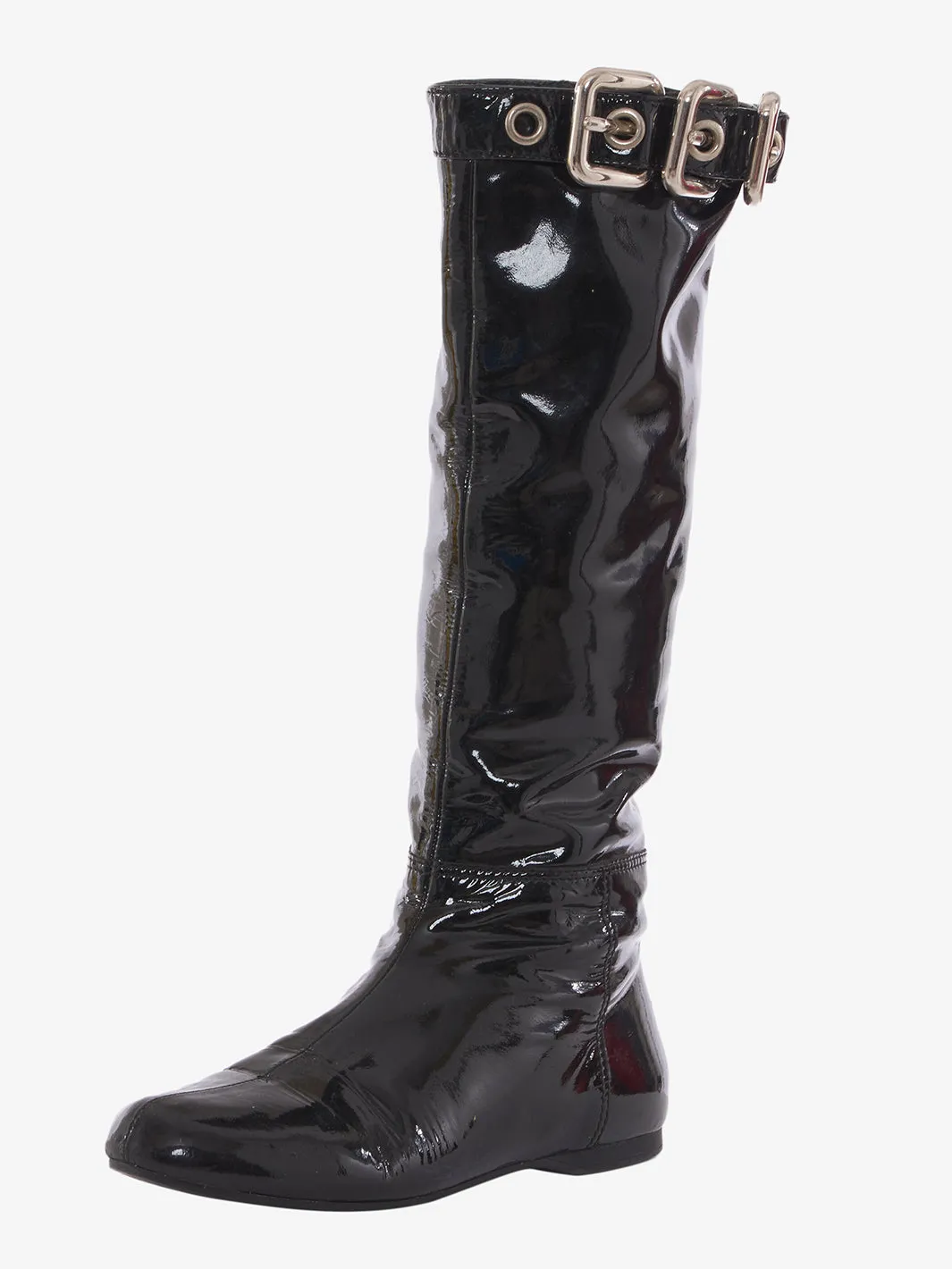 Miu Miu boot in black patent leather, 2000s