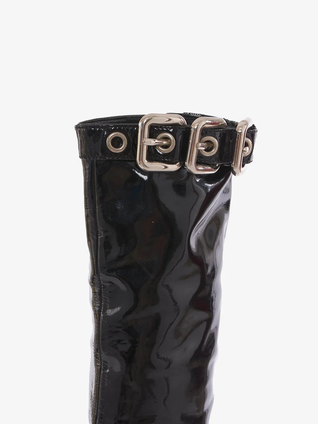 Miu Miu boot in black patent leather, 2000s