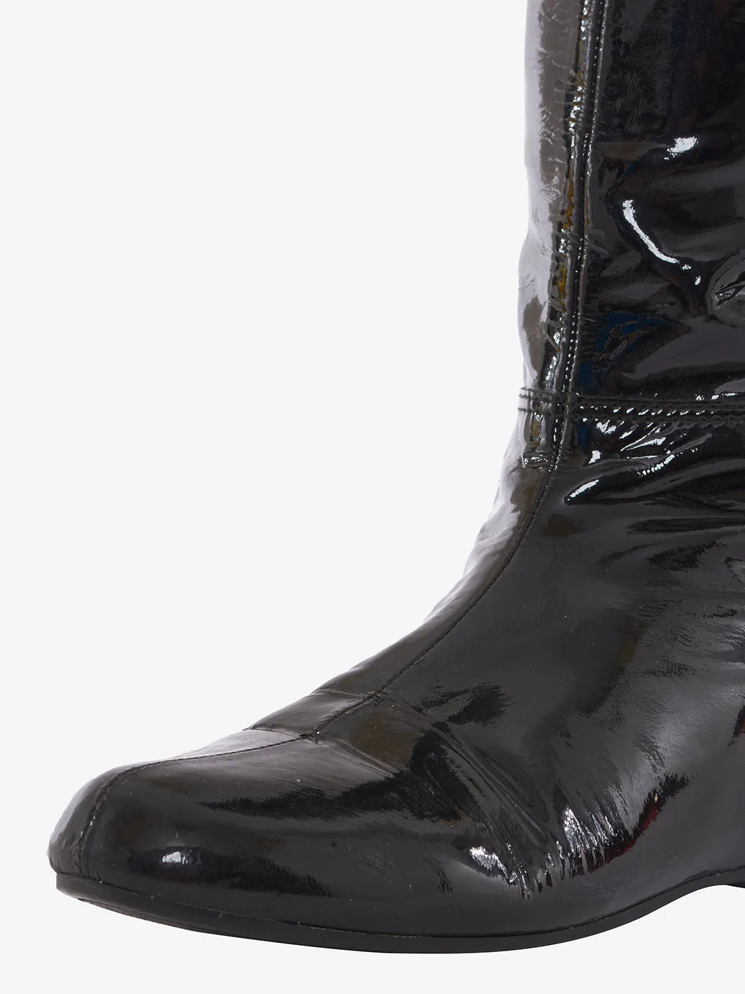 Miu Miu boot in black patent leather, 2000s