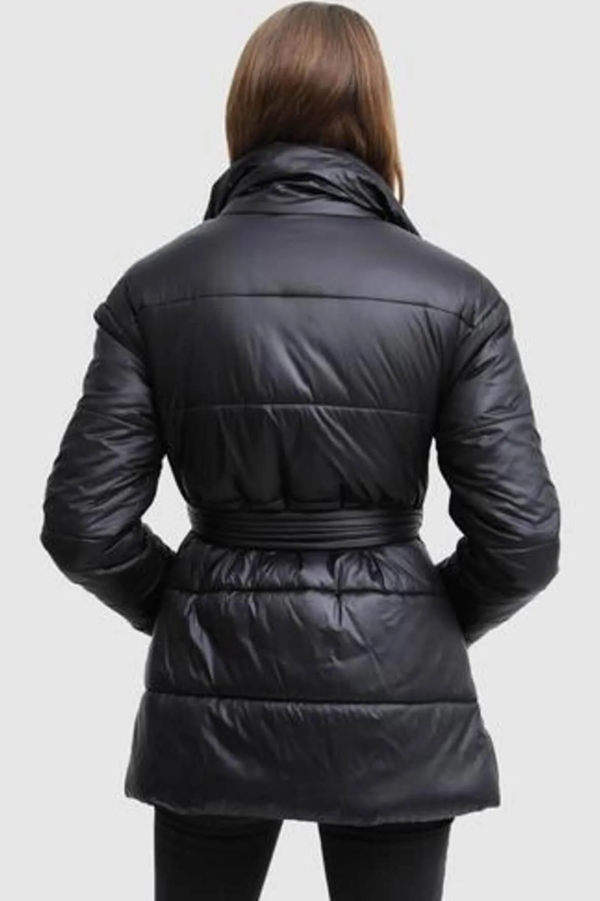 Moonrise Belted Puffer Jacket in Black