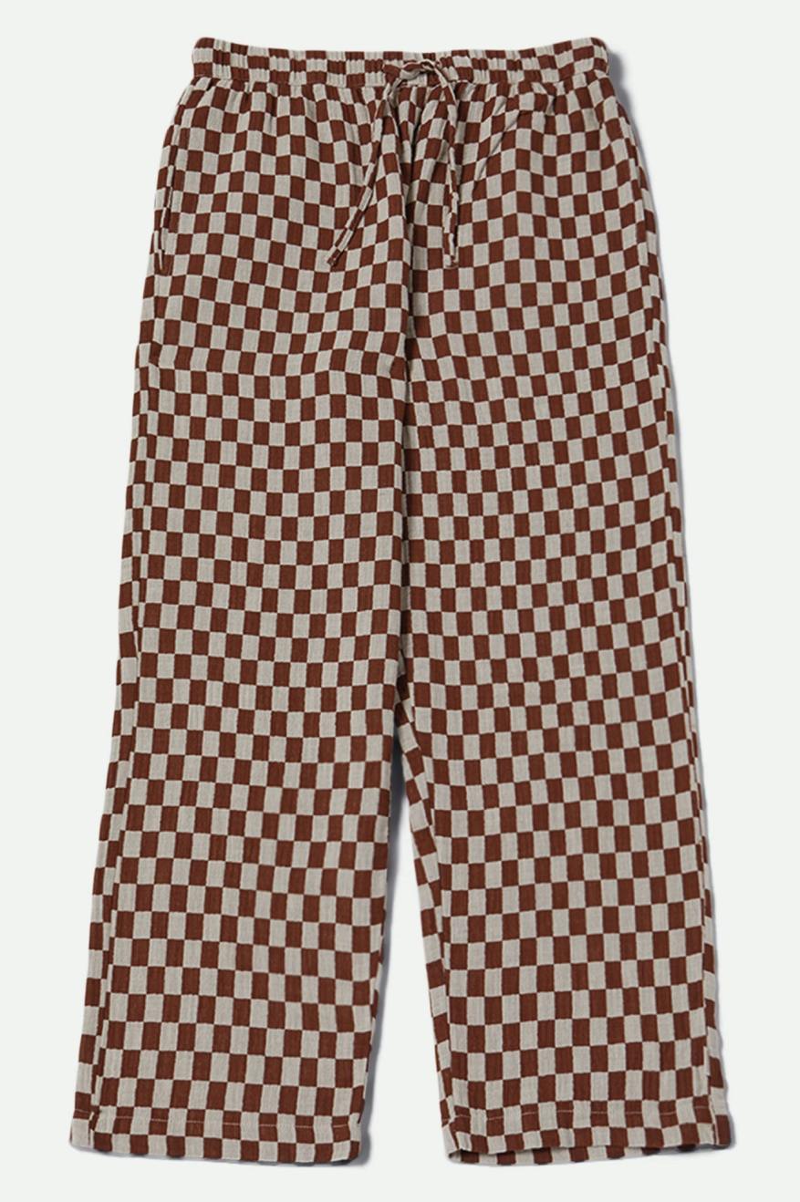 Mykonos Small Check Pant - Sepia