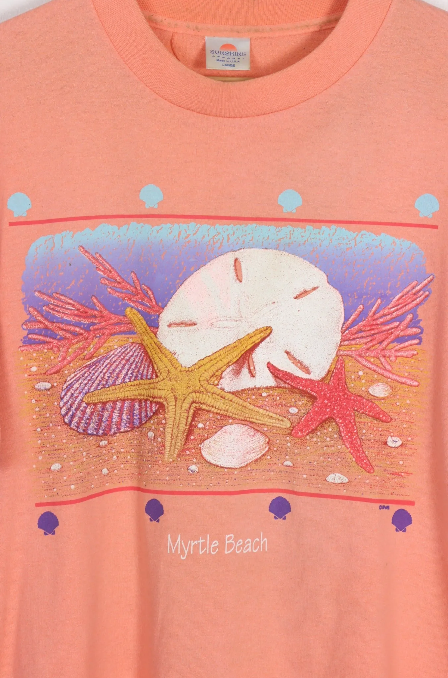 Myrtle Beach Starfish & Ocean Tee USA Made (L)