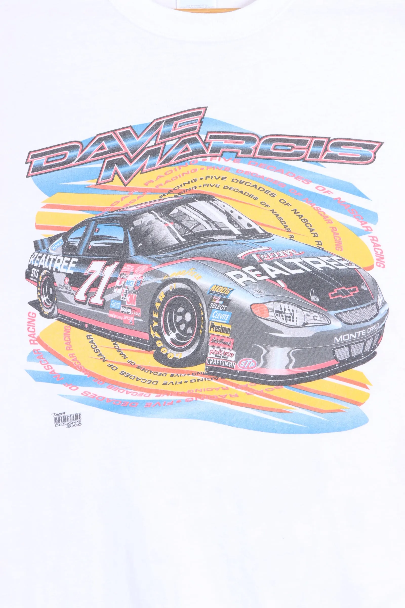 NASCAR Dave Marcis 2000 Team Realtree Front Back T-Shirt