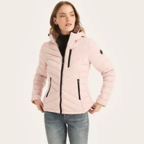 Nautica Short Puffer Jacket With Hood Light Pink