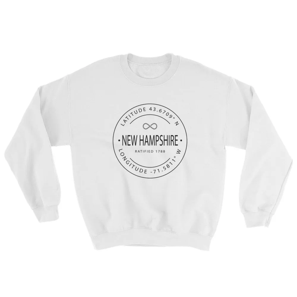 New Hampshire - Crewneck Sweatshirt - Latitude & Longitude