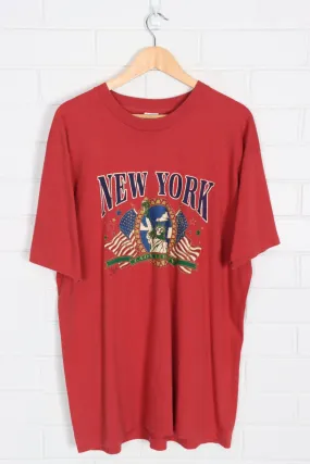 New York Lady Liberty Statue Patriotic Puff Print Tee (XXL)