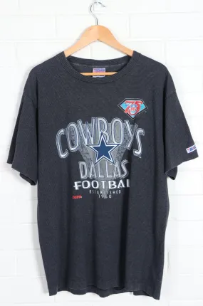 NFL 1994 Dallas Cowboys Big Logo Stripe T-Shirt USA Made (L)