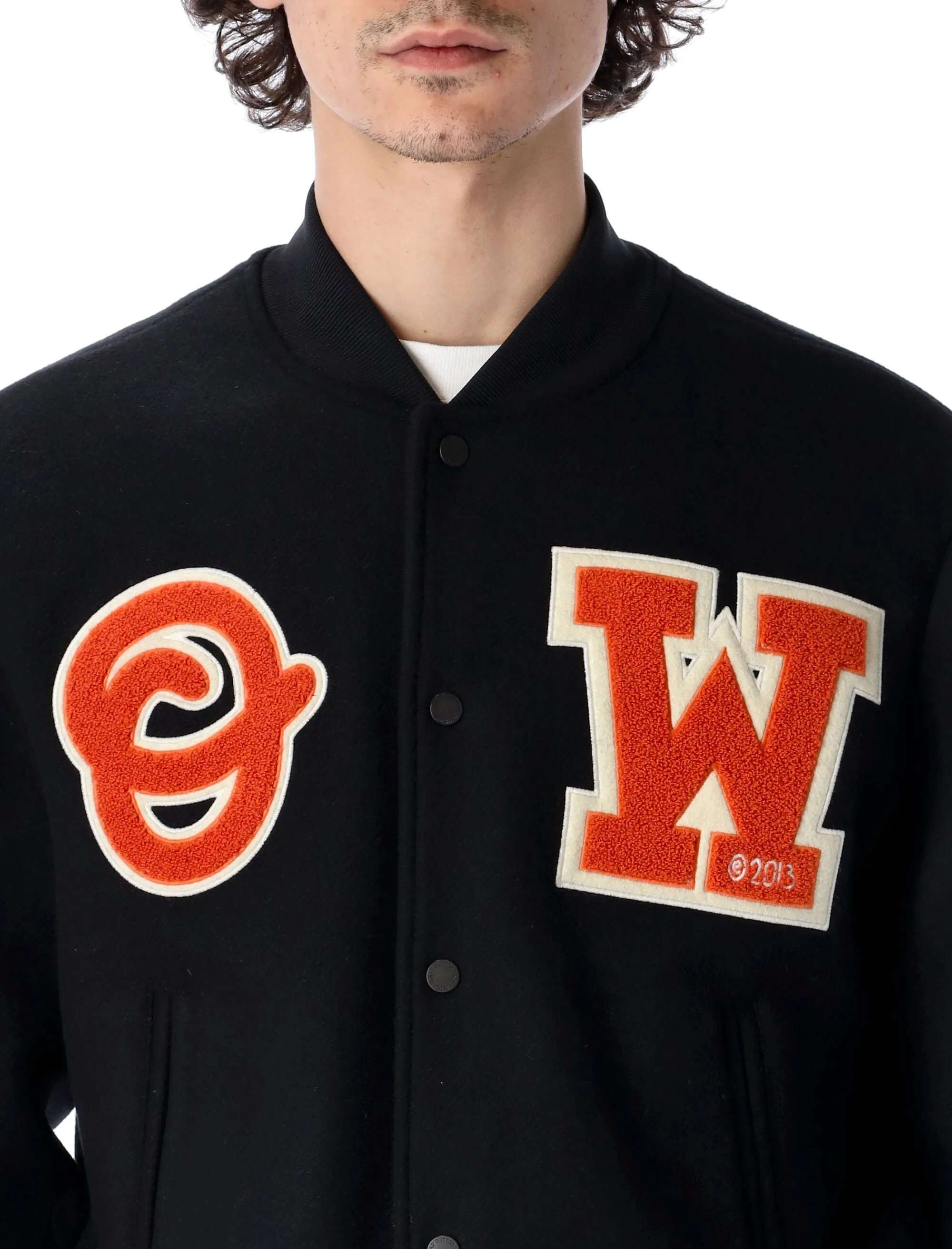 Off-White Logo Flocked Buttoned Jacket