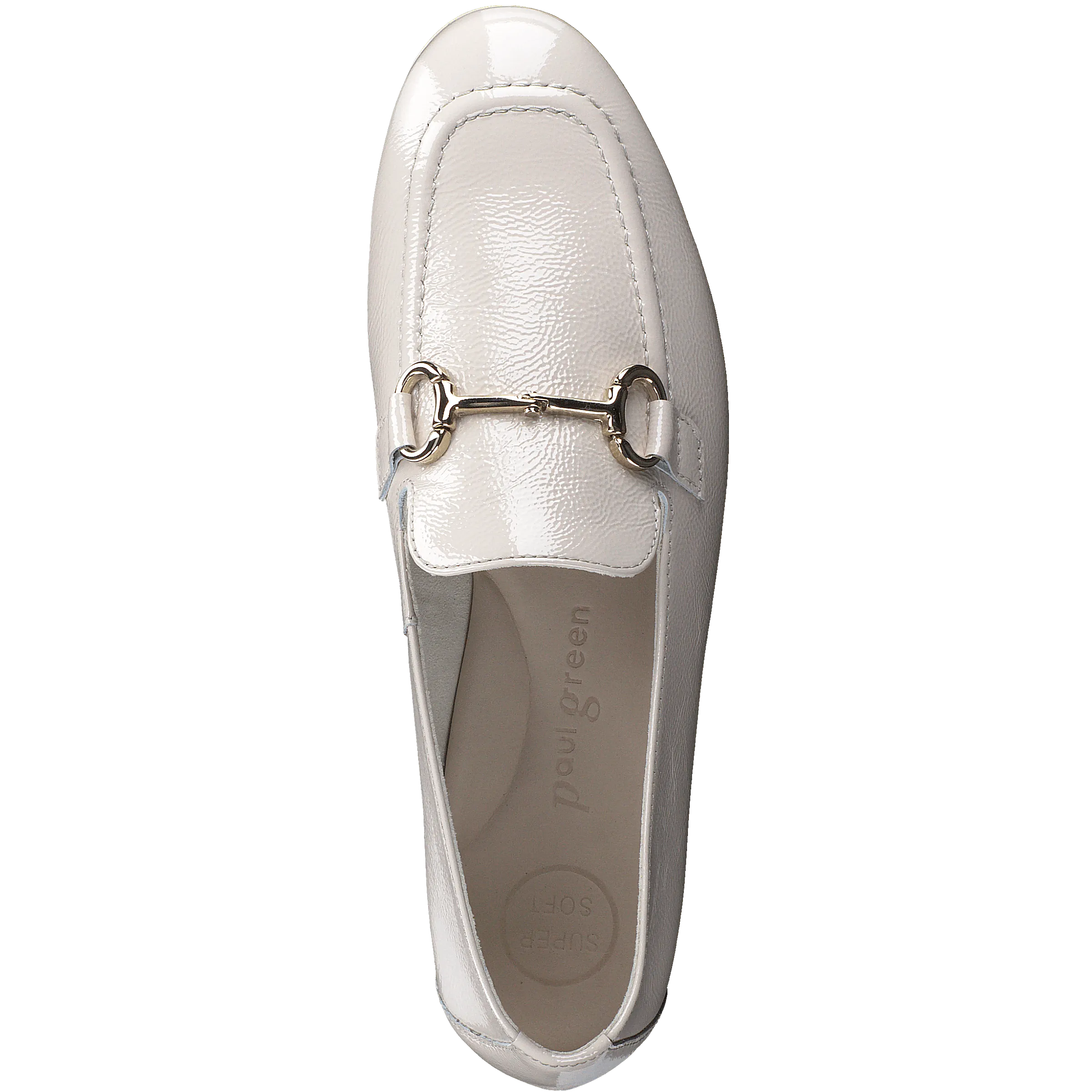 PAUL GREEN 2596 Cream Patent Leather Loafer