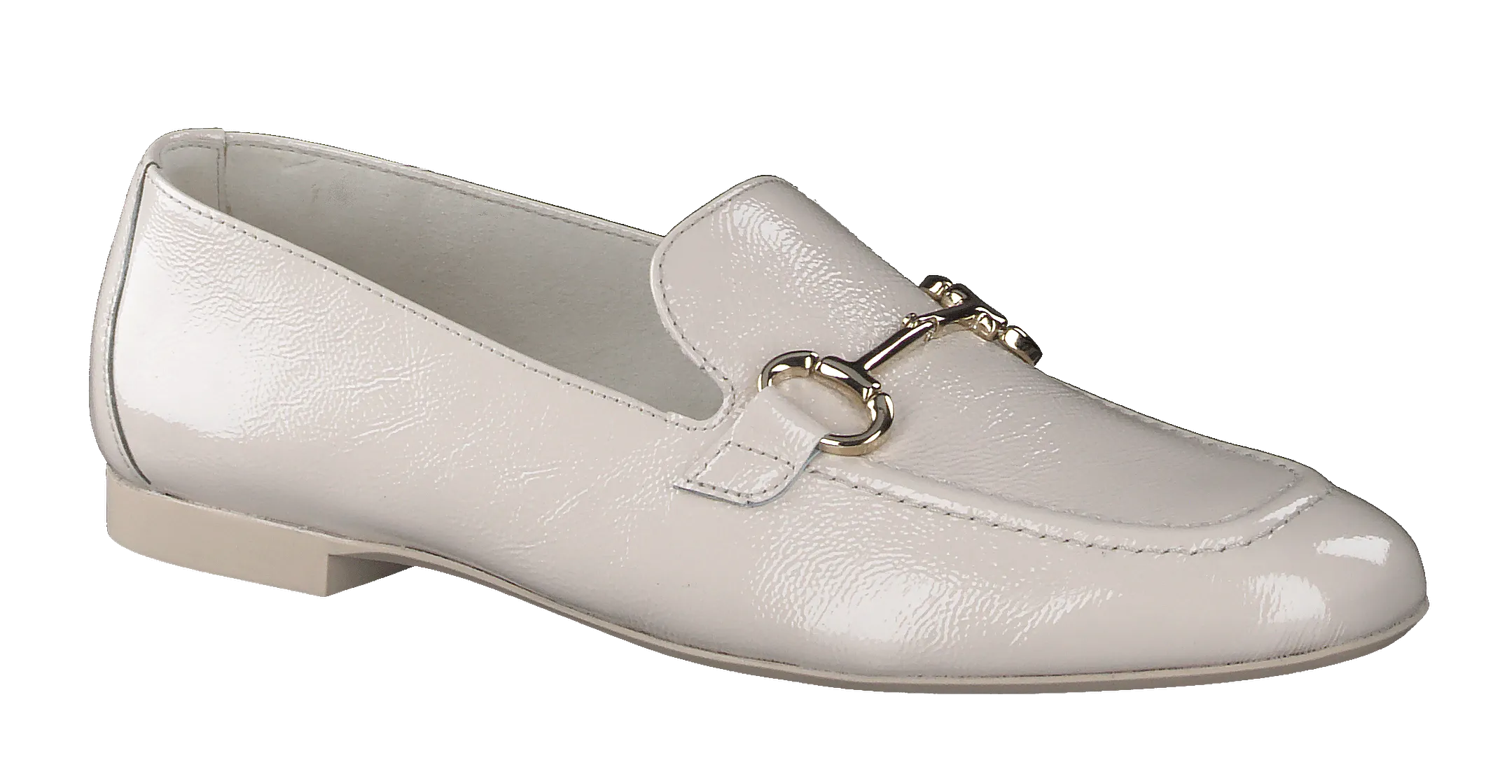 PAUL GREEN 2596 Cream Patent Leather Loafer