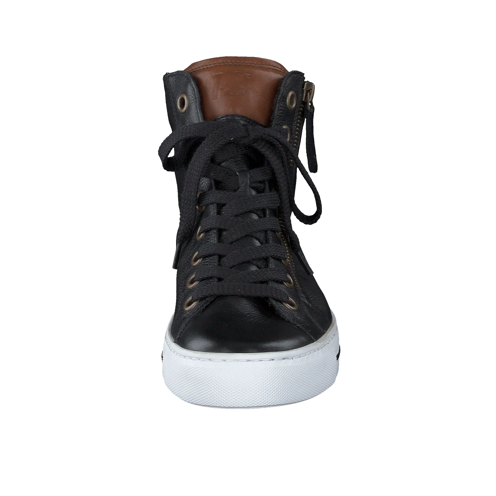 PAUL GREEN 4024 Black Leather High Top Trainer