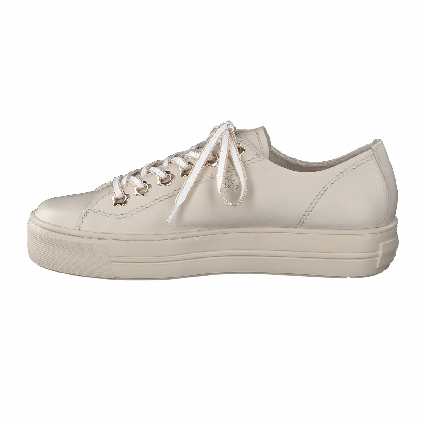 PAUL GREEN 5113 Cream leather platform trainer