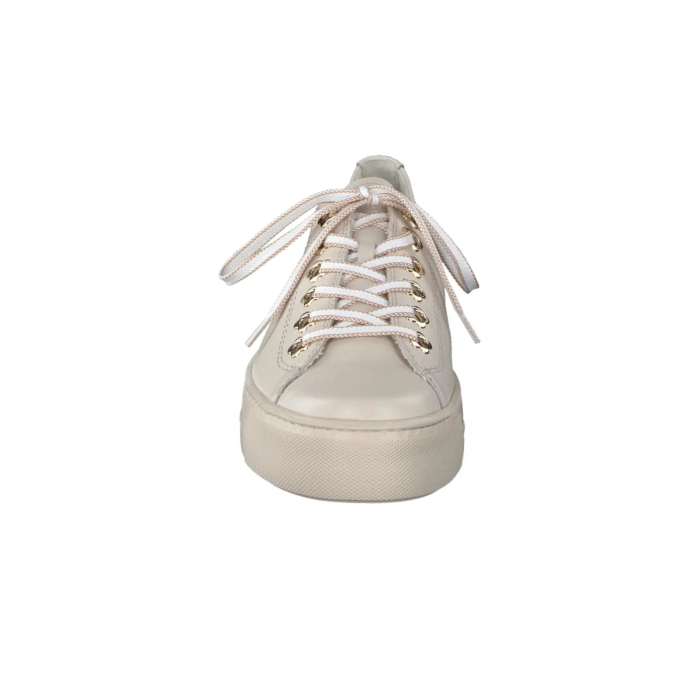 PAUL GREEN 5113 Cream leather platform trainer