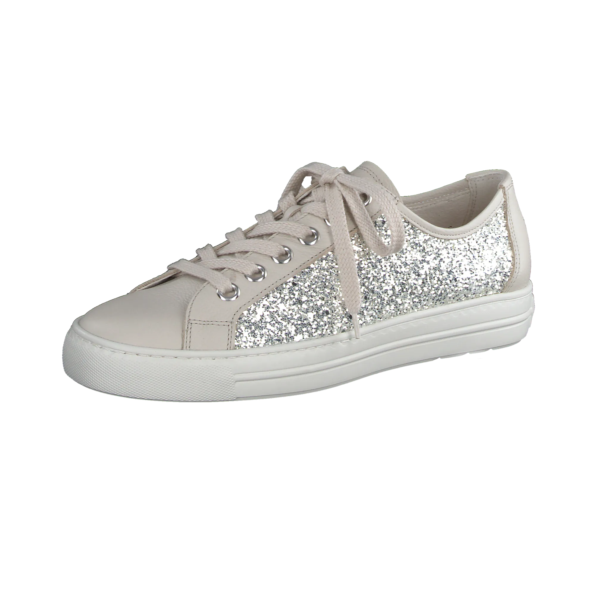 Paul Green Cream Sequins Trainer 5242