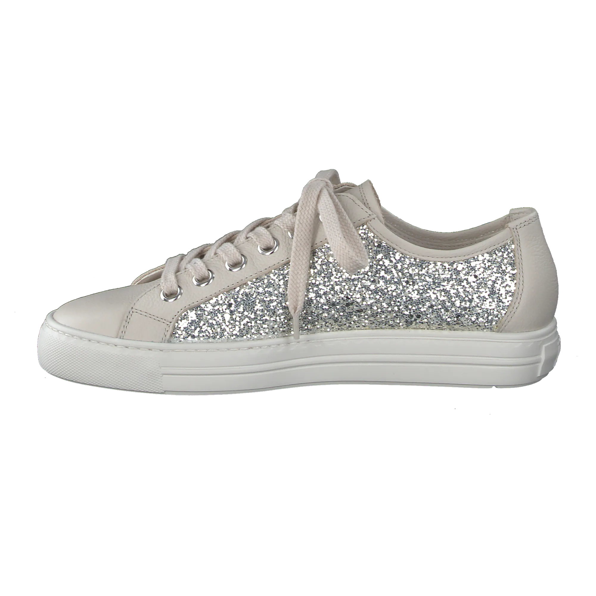 Paul Green Cream Sequins Trainer 5242